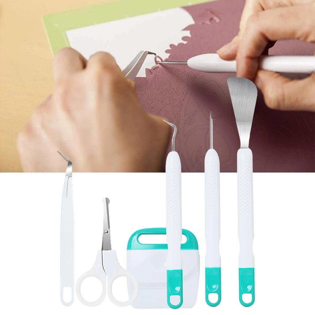 6Pcs Basic Vinyl Tool Kit Crafts Lettering Precision Weeding Kits Splicing Green