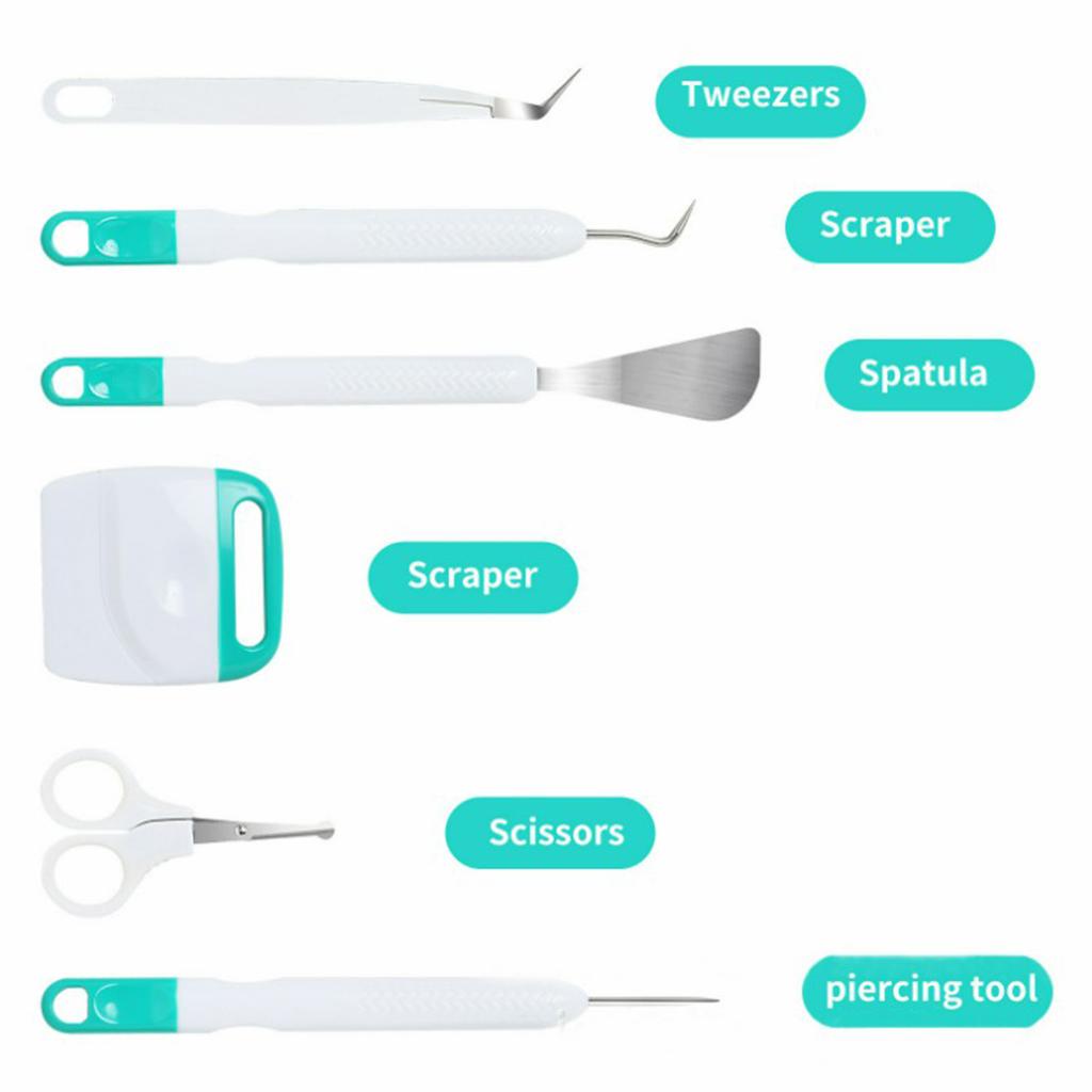 6Pcs Basic Vinyl Tool Kit Crafts Lettering Precision Weeding Kits Splicing Green