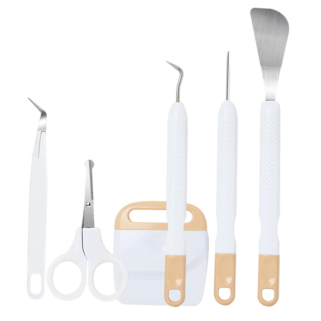 6Pcs Basic Vinyl Tool Kit Crafts Lettering Precision Weeding Kits Splicing Yellow