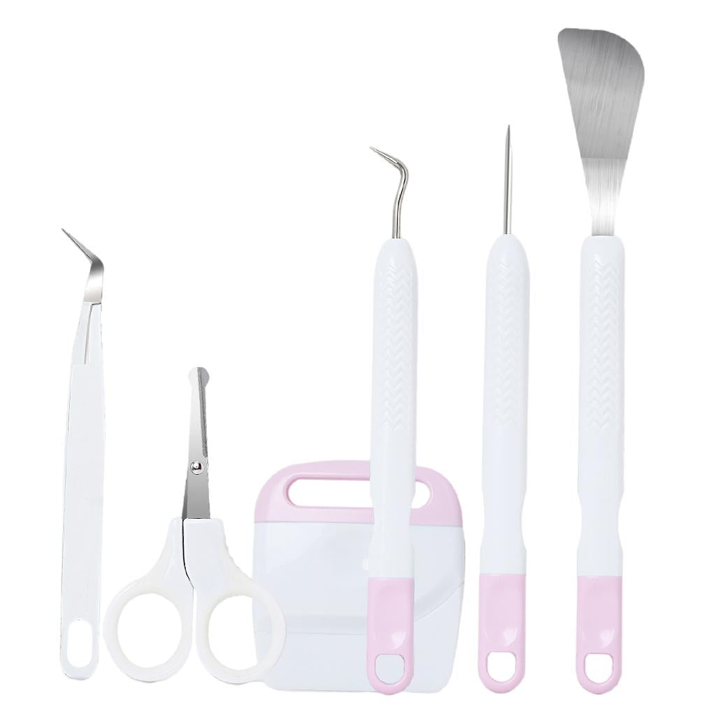 6Pcs Basic Vinyl Tool Kit Crafts Lettering Precision Weeding Kits Splicing Pink