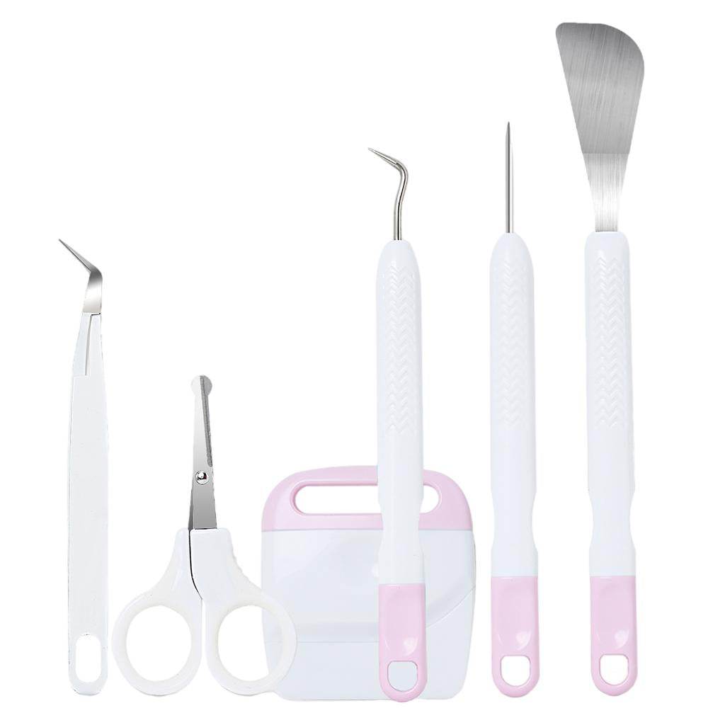 6Pcs Basic Vinyl Tool Kit Crafts Lettering Precision Weeding Kits Splicing Pink