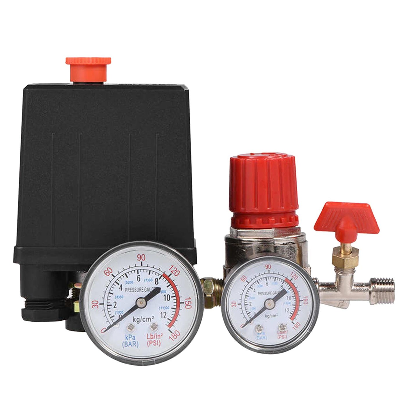 Air Compressor Pressure Switch Control Valve Regulator Gauges Kit