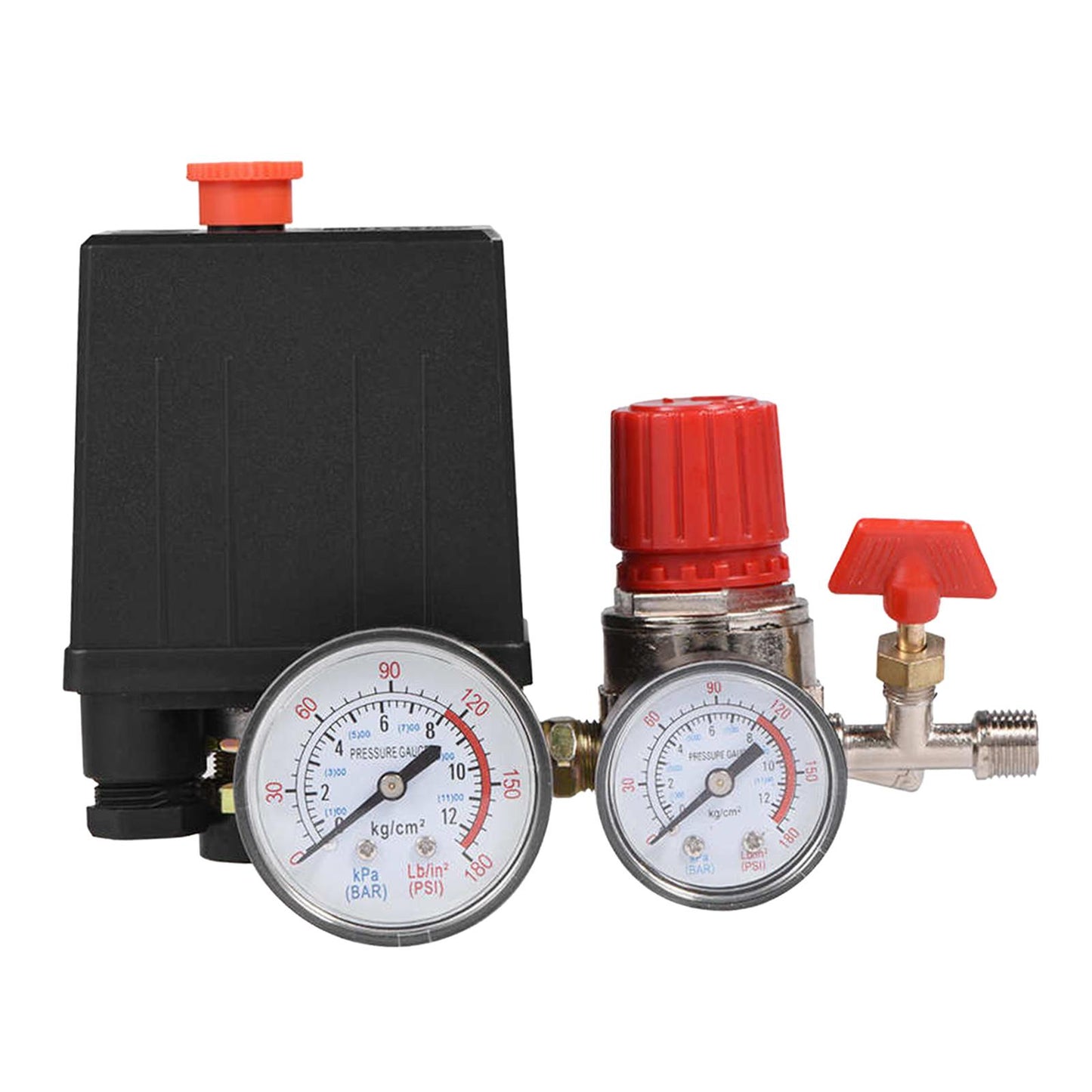 Air Compressor Pressure Switch Control Valve Regulator Gauges Kit