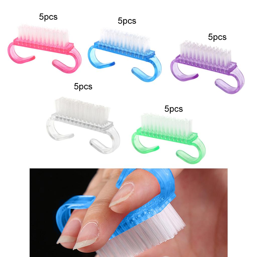 5pcs/set Nail Brush Kids Brushes for DIY Nail Art Foot Nail Cleaner Pink