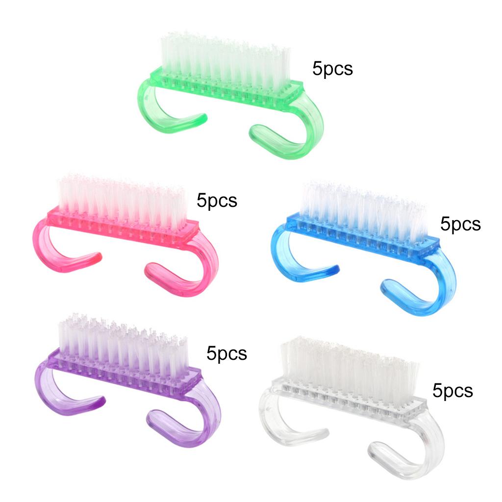 5pcs/set Nail Brush Kids Brushes for DIY Nail Art Foot Nail Cleaner Pink