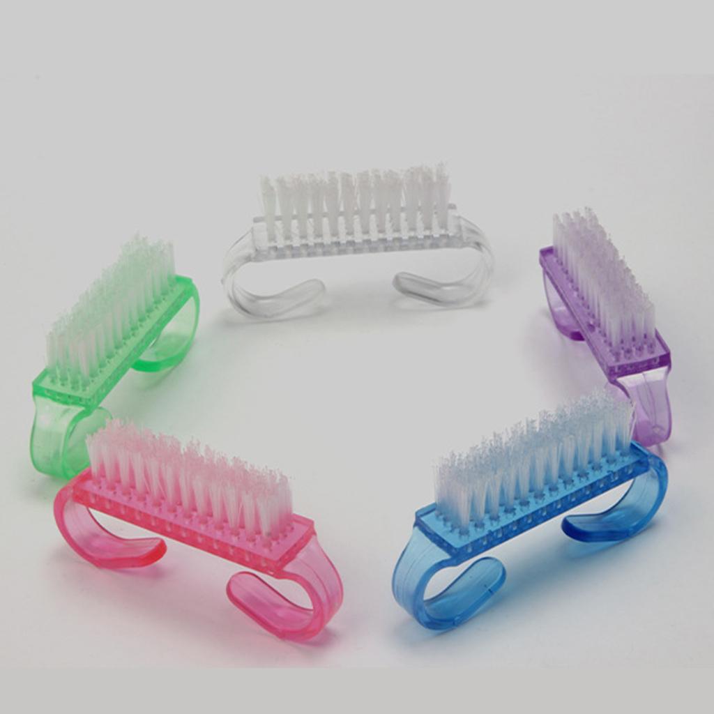 5pcs/set Nail Brush Kids Brushes for DIY Nail Art Foot Nail Cleaner Green