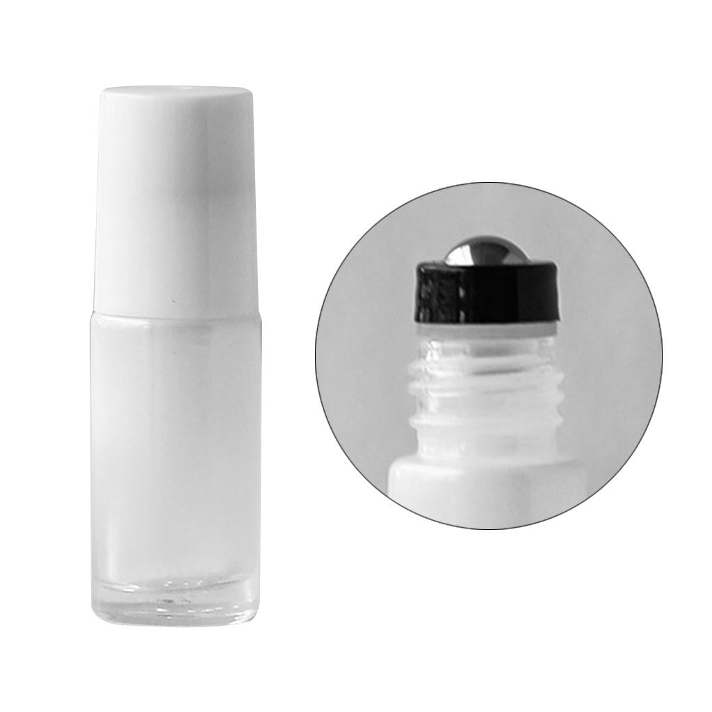 Cosmetic Clear Glass Essential Oil Roll-on Vial Bottles Container 5ml