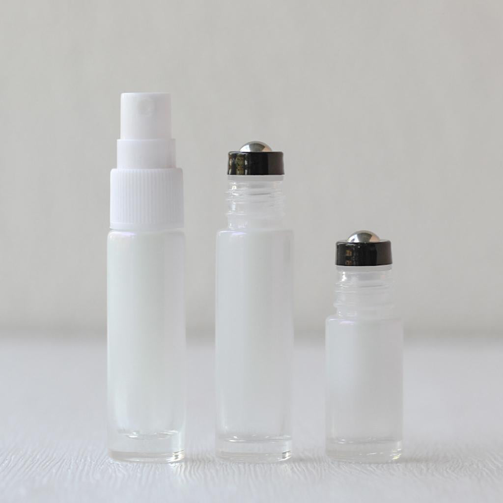 Cosmetic Clear Glass Essential Oil Roll-on Vial Bottles Container 10ml B