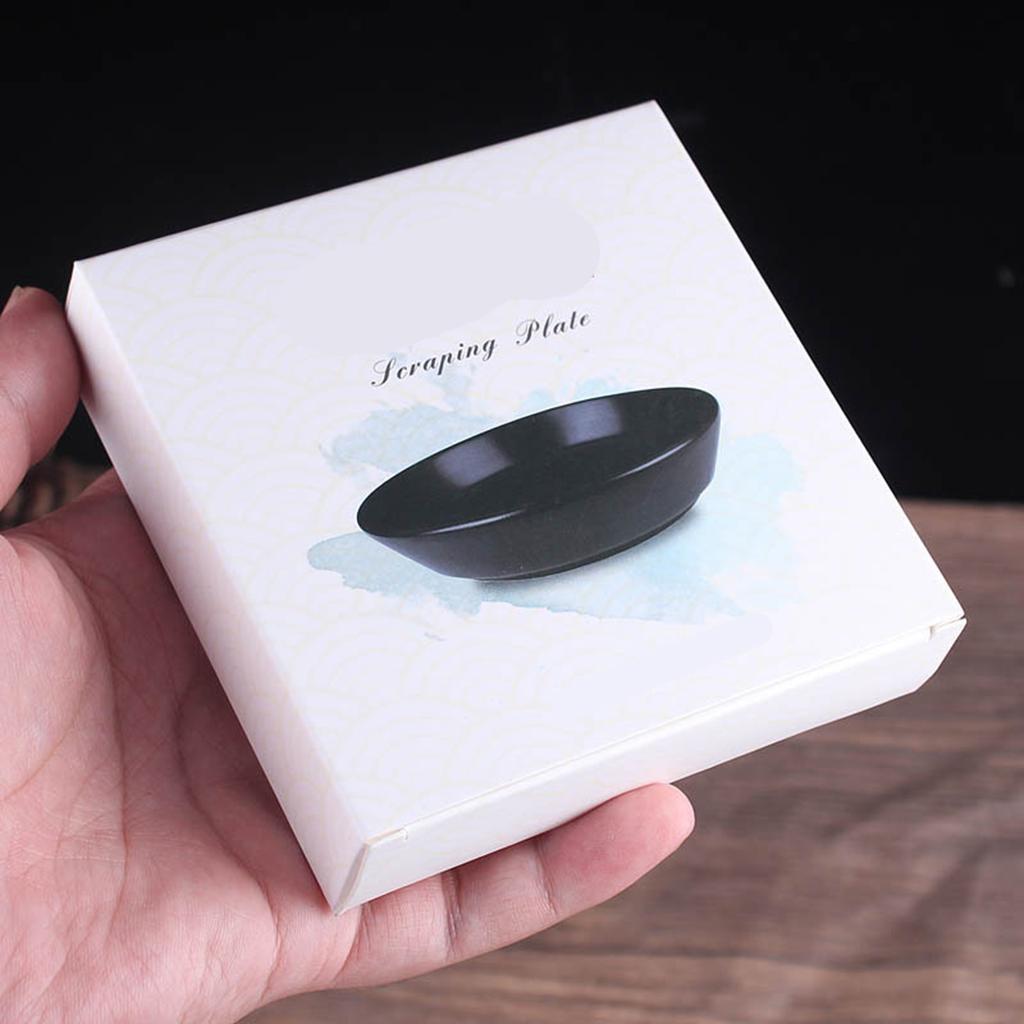 Ceramics Gua Sha Plate Leg Burn Scraping Dish Massage Tool Dia 9.8cm