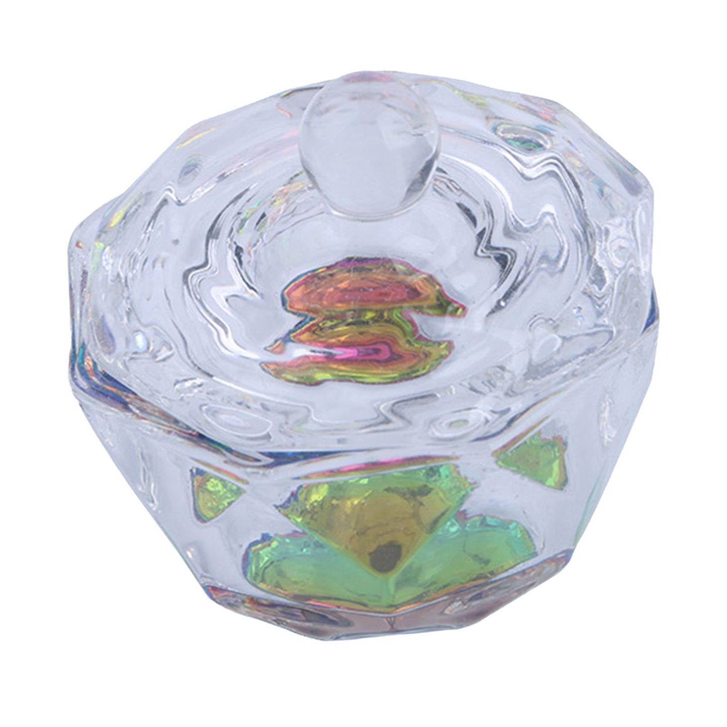 Acrylic Liquid Powder Dappen Dish with Lid octagonal 1.6x1.65in