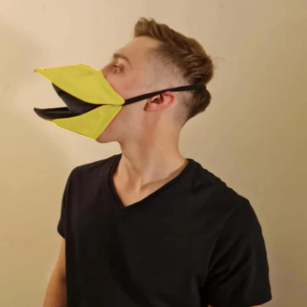 Creative Funny Custom Duck Face Covering for Outdoor Sports Party L Yellow