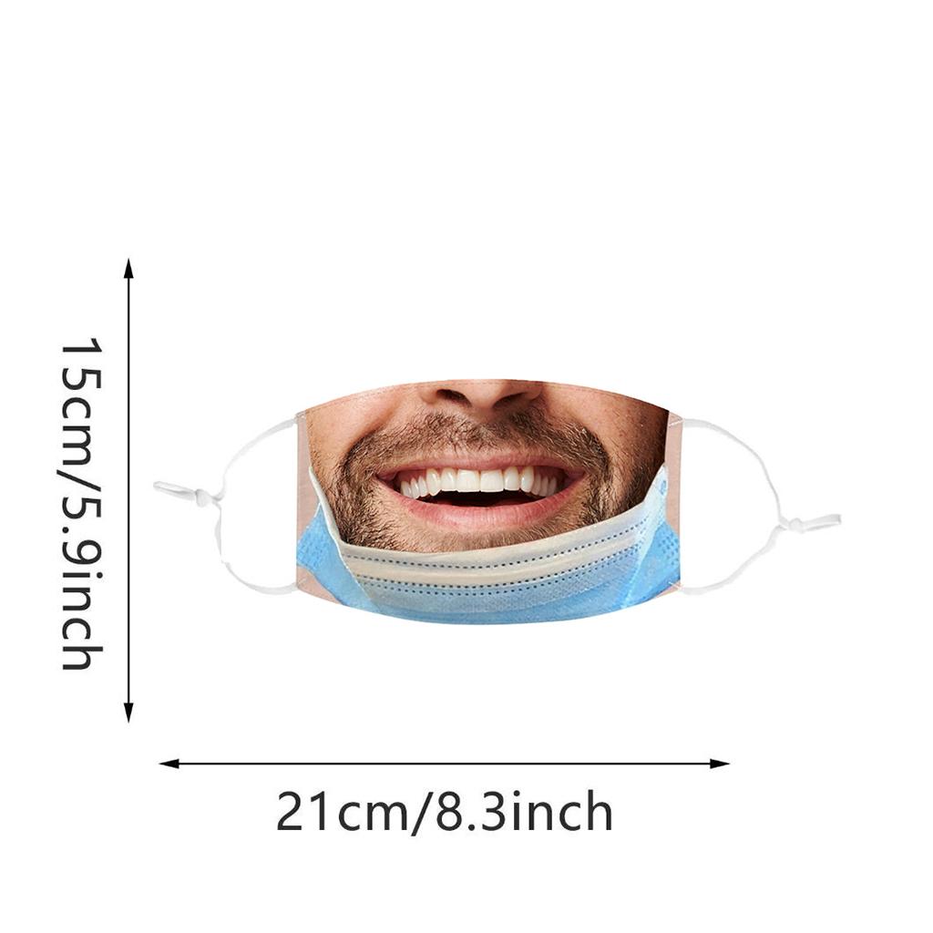 Creativity 3D Print Funny Bandit Prank Face Mask Masque Mouth Cover A