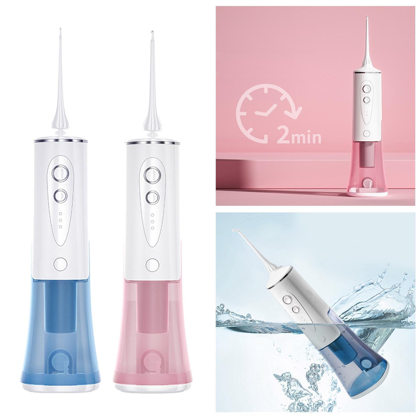 Water Flosser Teeth Cleaner for Travel Home Braces Braces Bridges Care pink