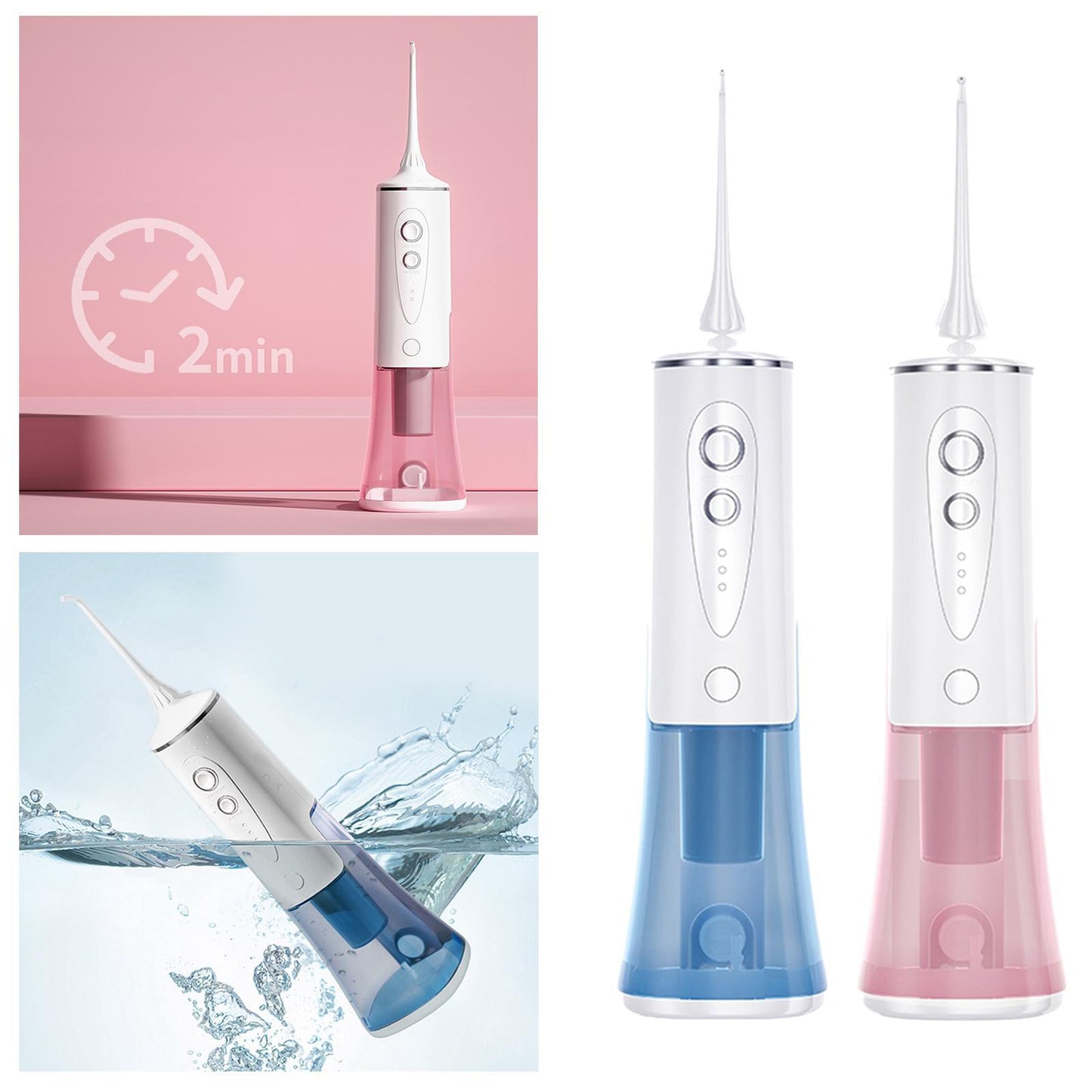 Water Flosser Teeth Cleaner for Travel Home Braces Braces Bridges Care pink