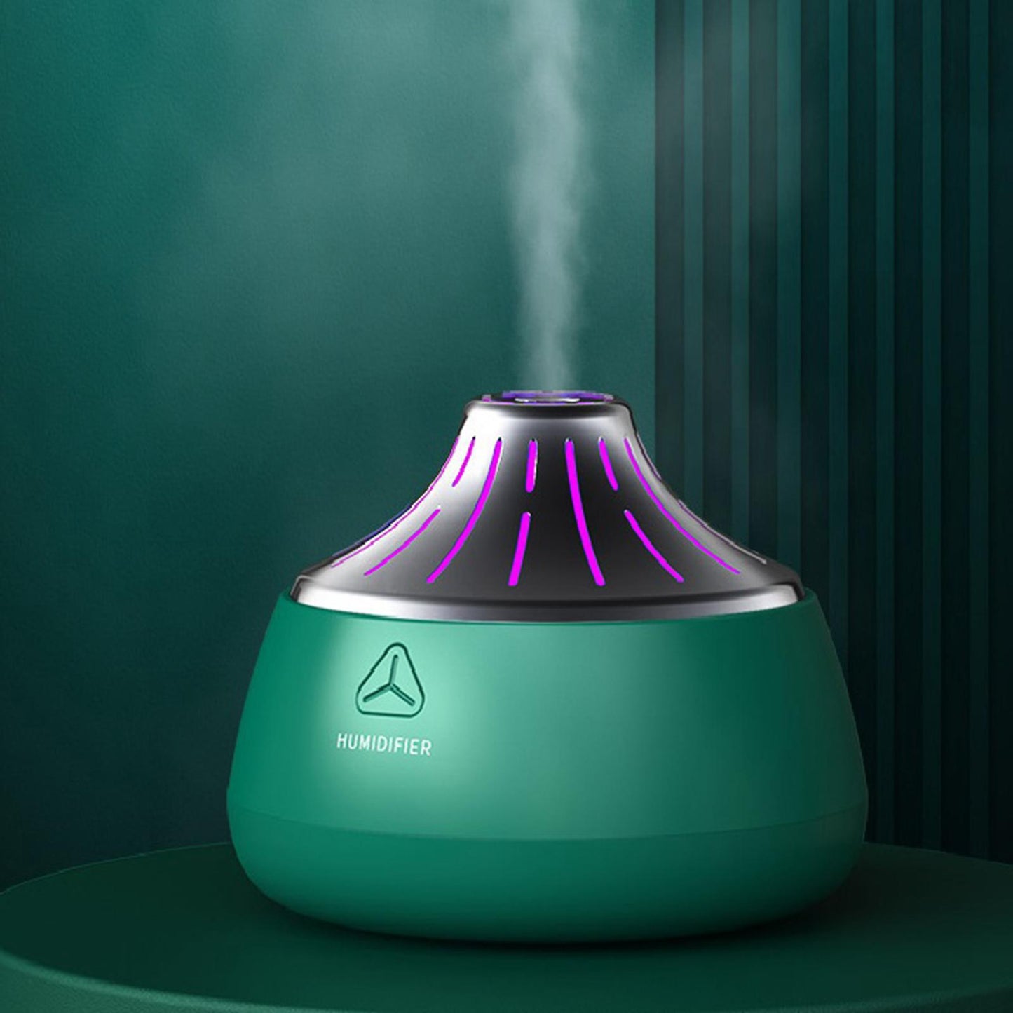 200ml USB Air Humidifier with Colorful Led Light Gifts Green Silver