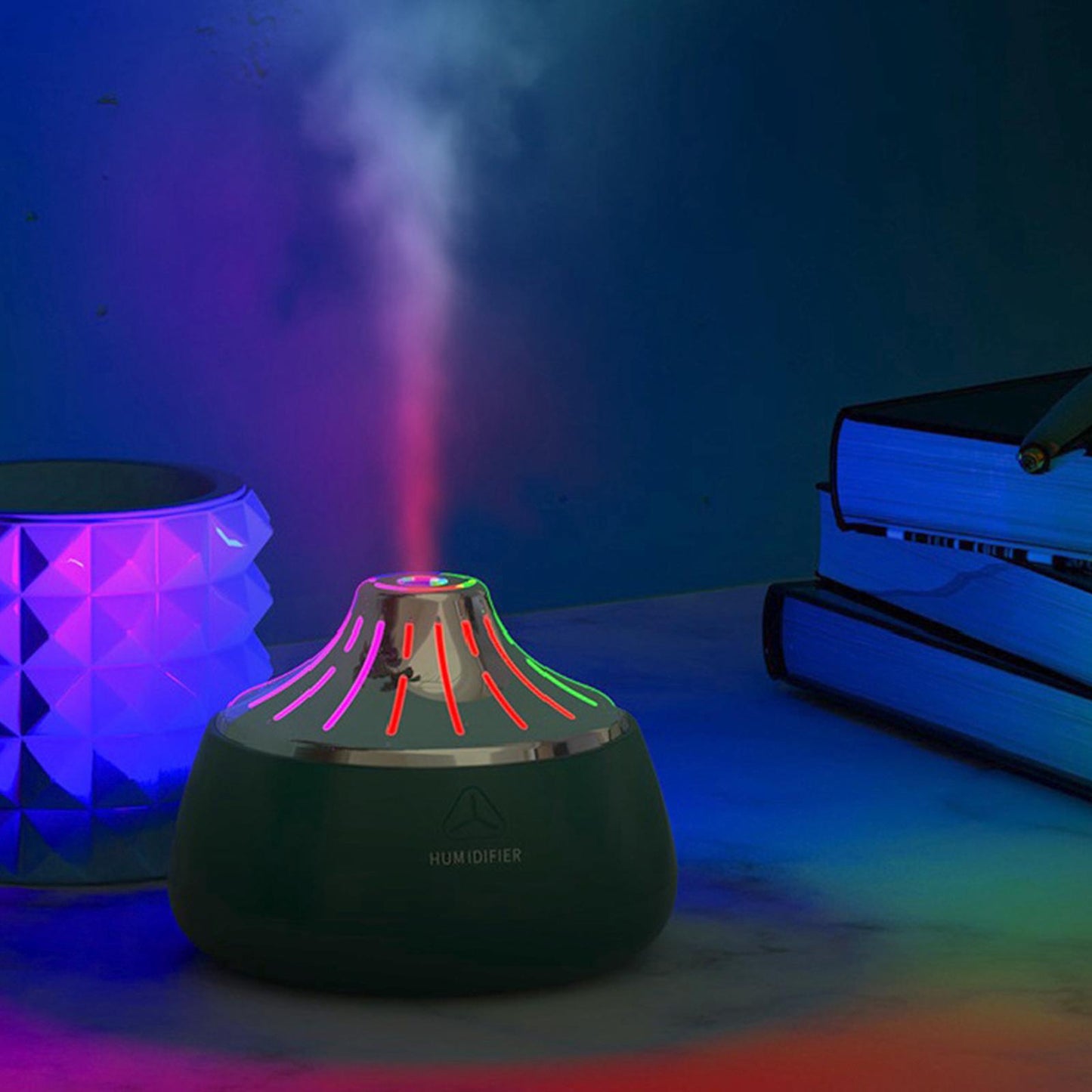 200ml USB Air Humidifier with Colorful Led Light Gifts Green Silver