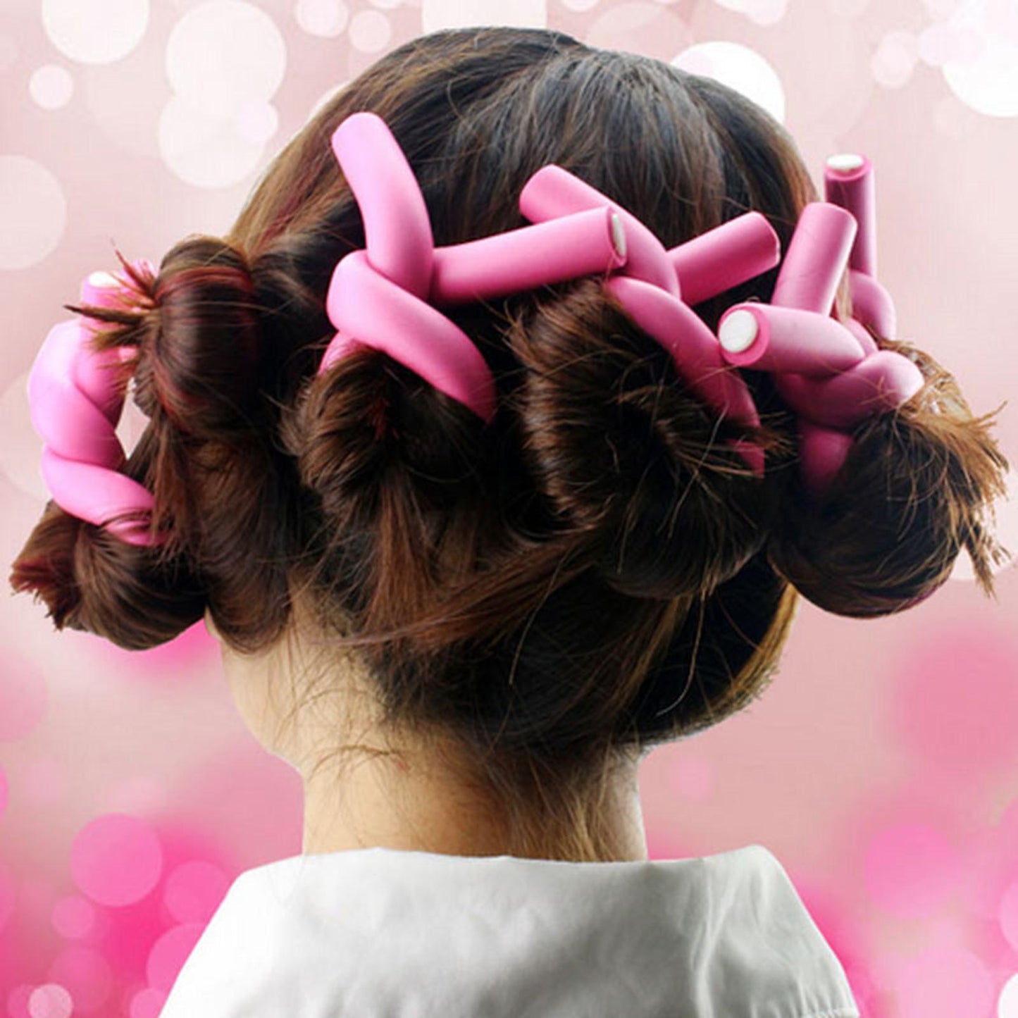 10x Hair Foam Curler Roller Set Flexible Rods Easy Use DIY 20mm