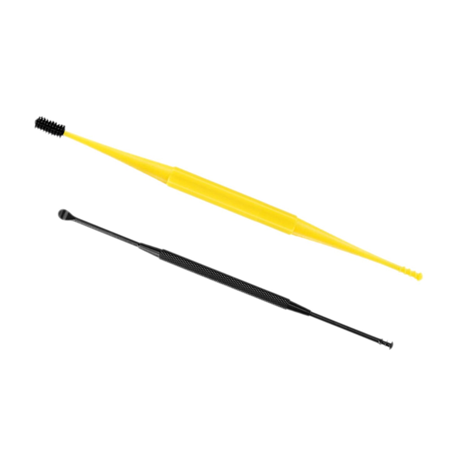 3 in1 Soft Silicone Ear Pick Set Double-End Spiral Remover Yellow Black A