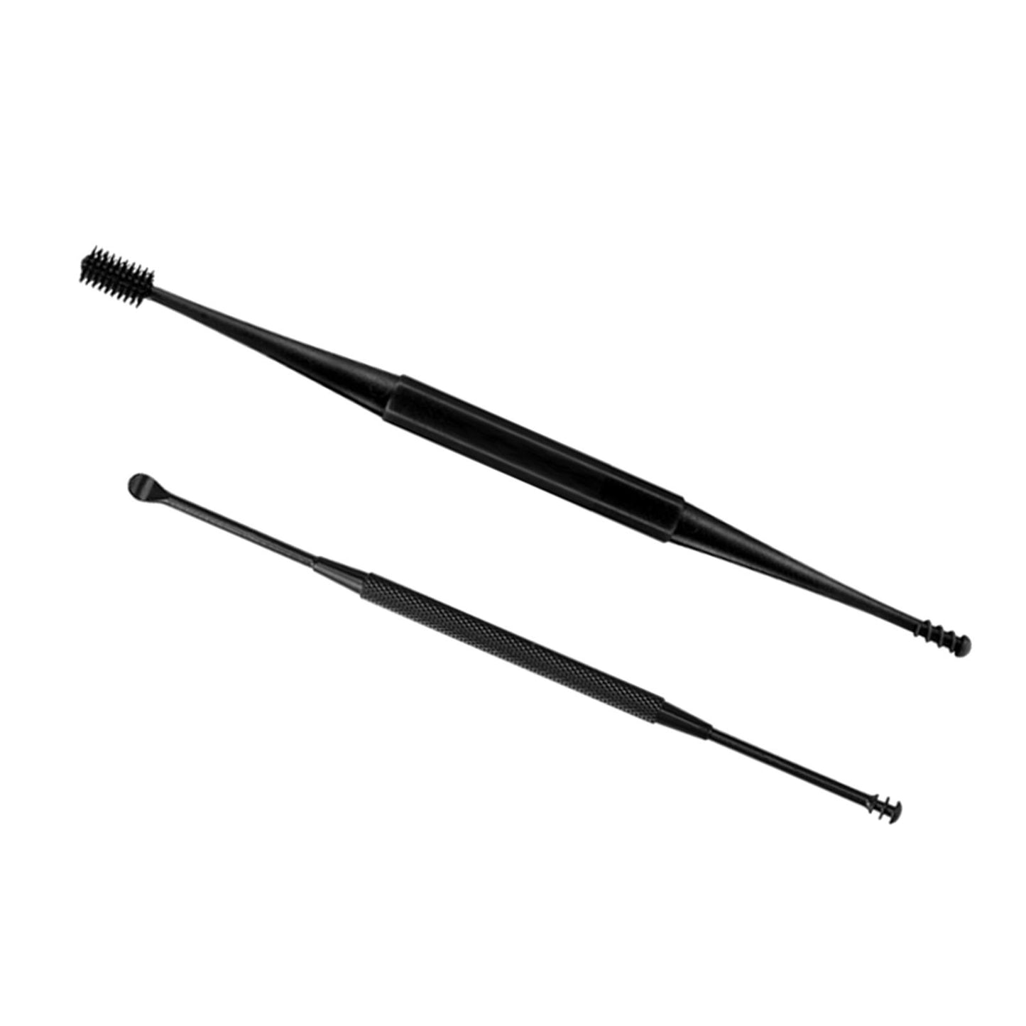3 in1 Soft Silicone Ear Pick Set Double-End Spiral Remover Black B