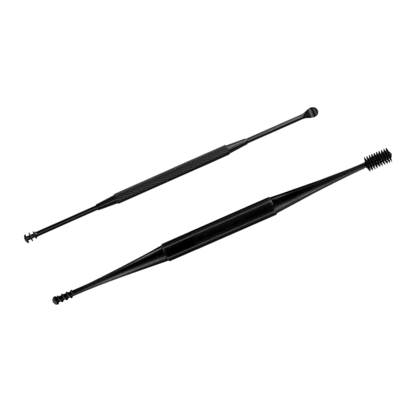 3 in1 Soft Silicone Ear Pick Set Double-End Spiral Remover Black B