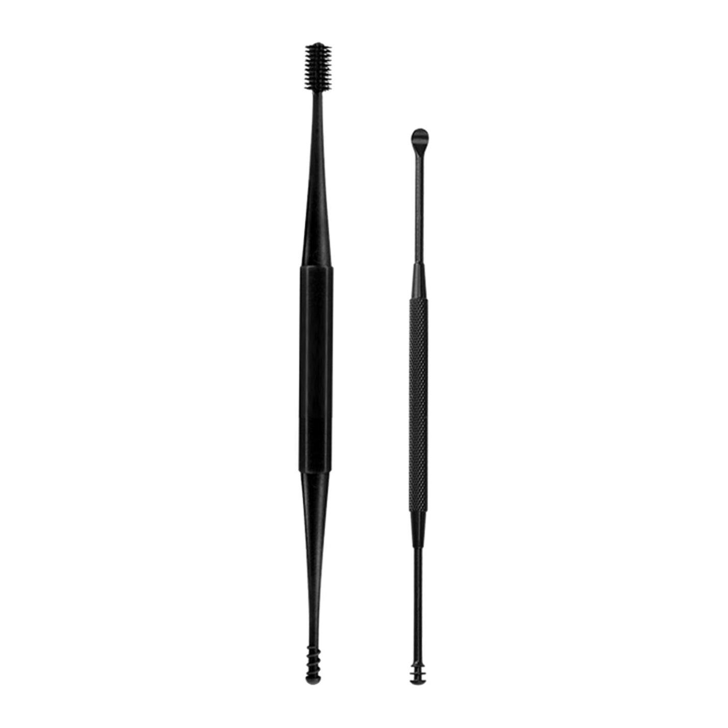 3 in1 Soft Silicone Ear Pick Set Double-End Spiral Remover Black B
