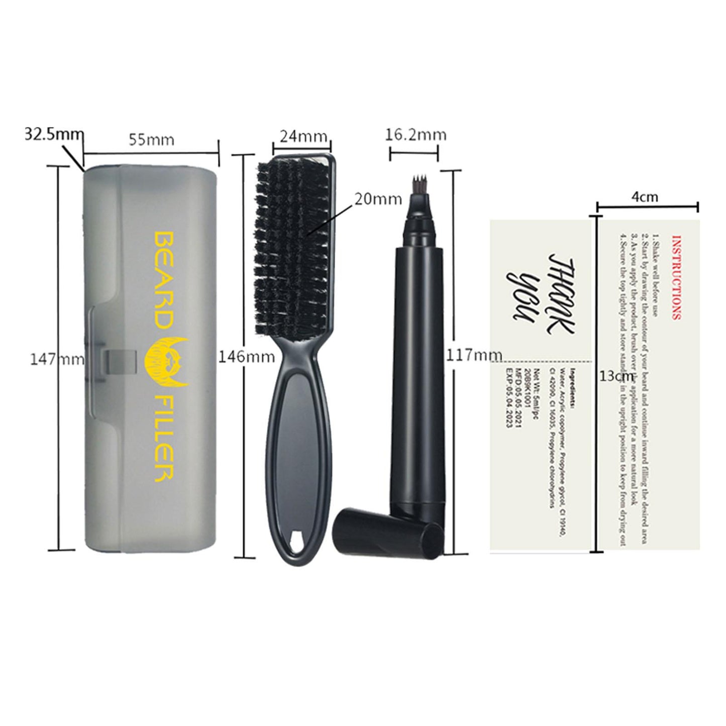 Beard Pencil Filler For Men Male Mustache Repair Shape dark brown