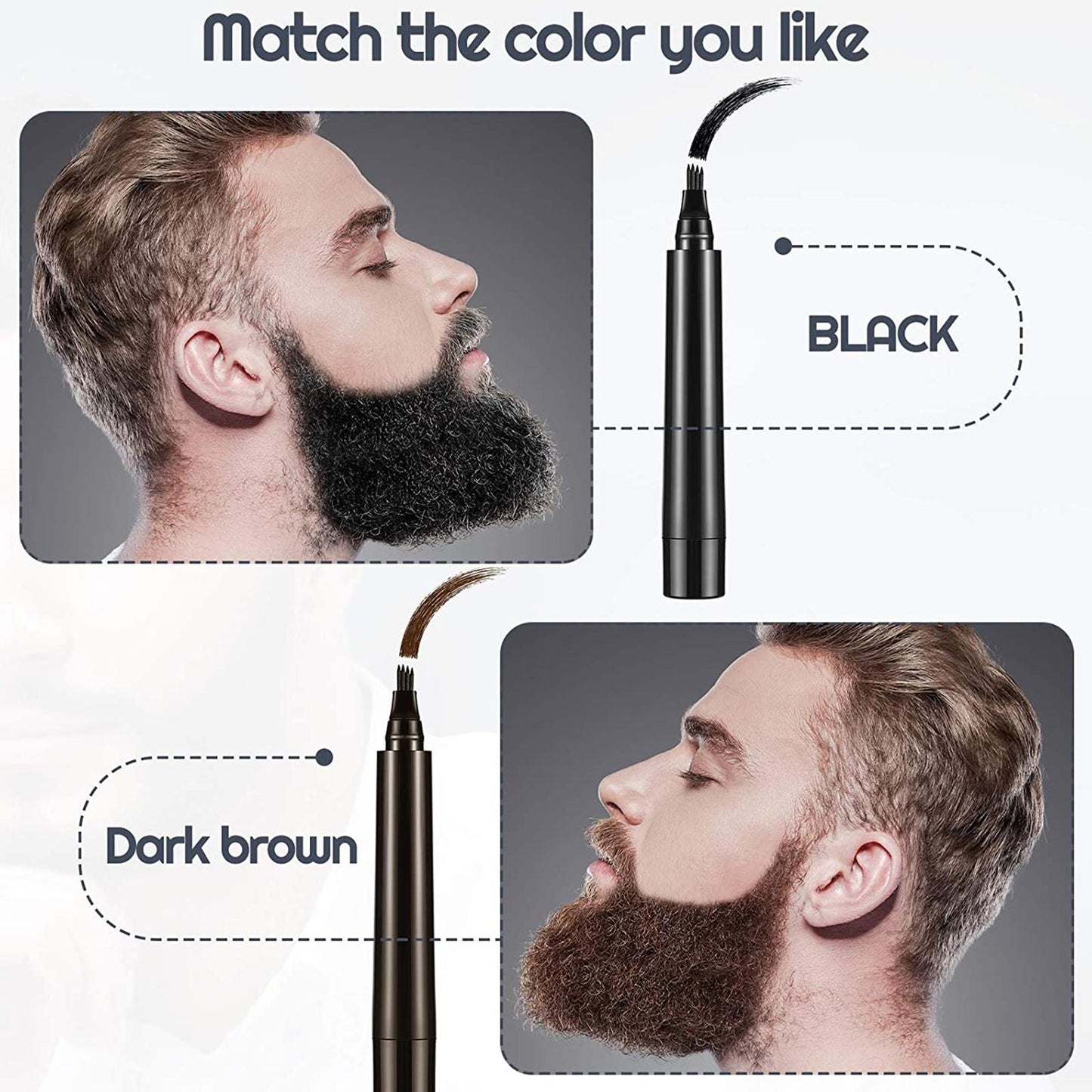 Beard Pencil Filler For Men Male Mustache Repair Shape dark brown