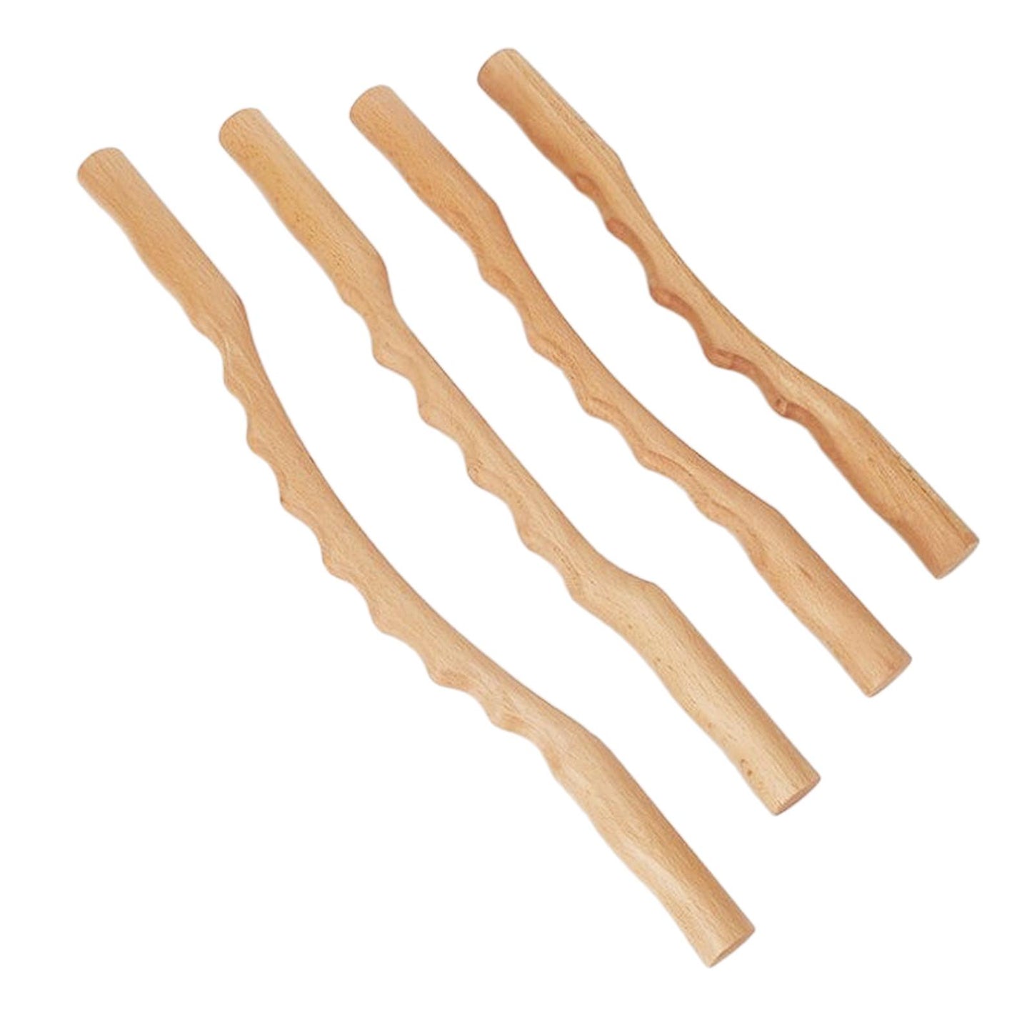 4Pc Wood Guasha Scraping Stick Massage Tools Massager For Back Shoulder Neck