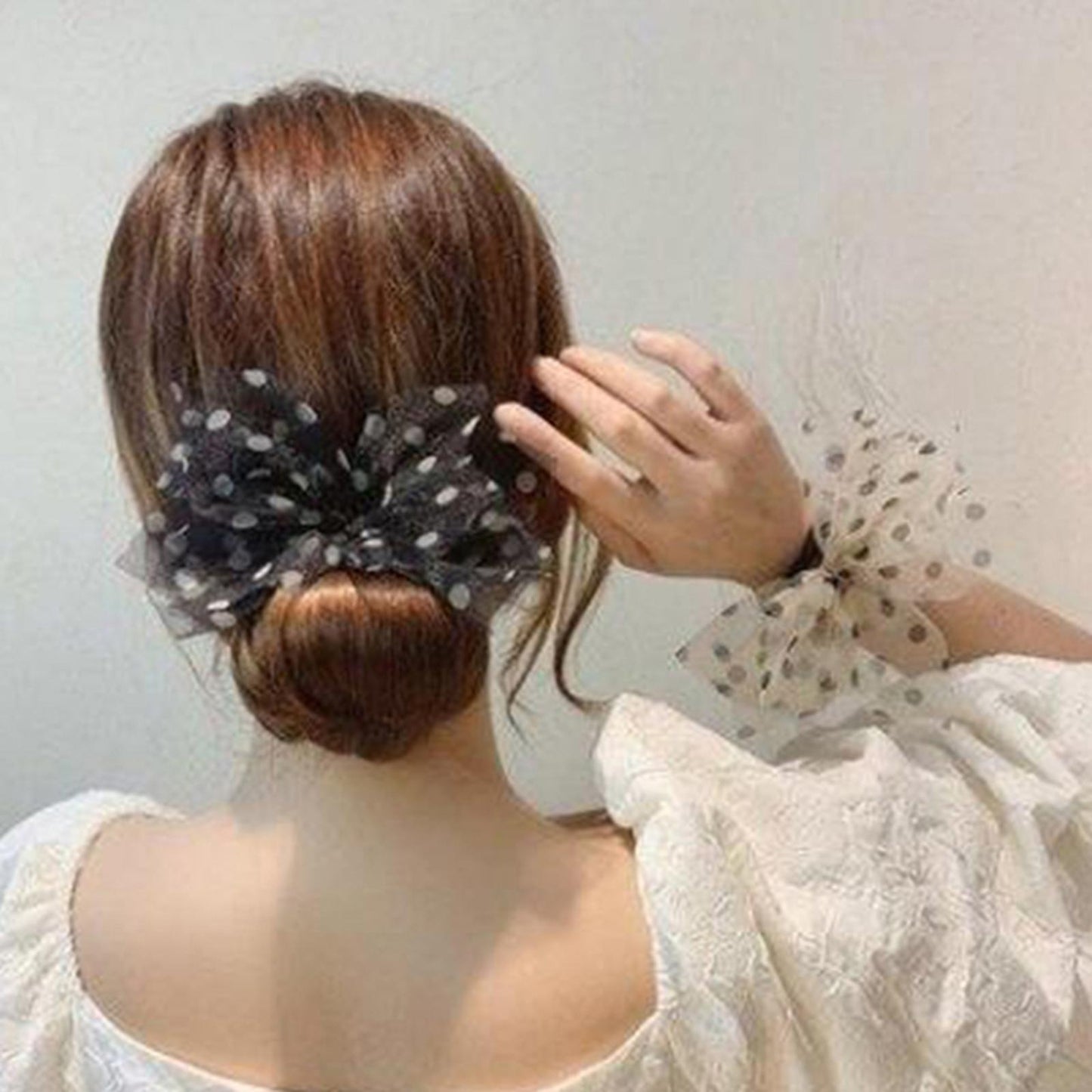 Hair Stick Band French Twist Bowknot Women Elegant Bun Maker Wedding Black