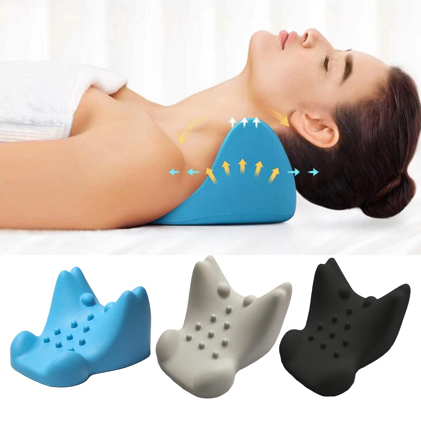 Neck Shoulder Relaxer Neck Curve Corrector for Muscle Relax White