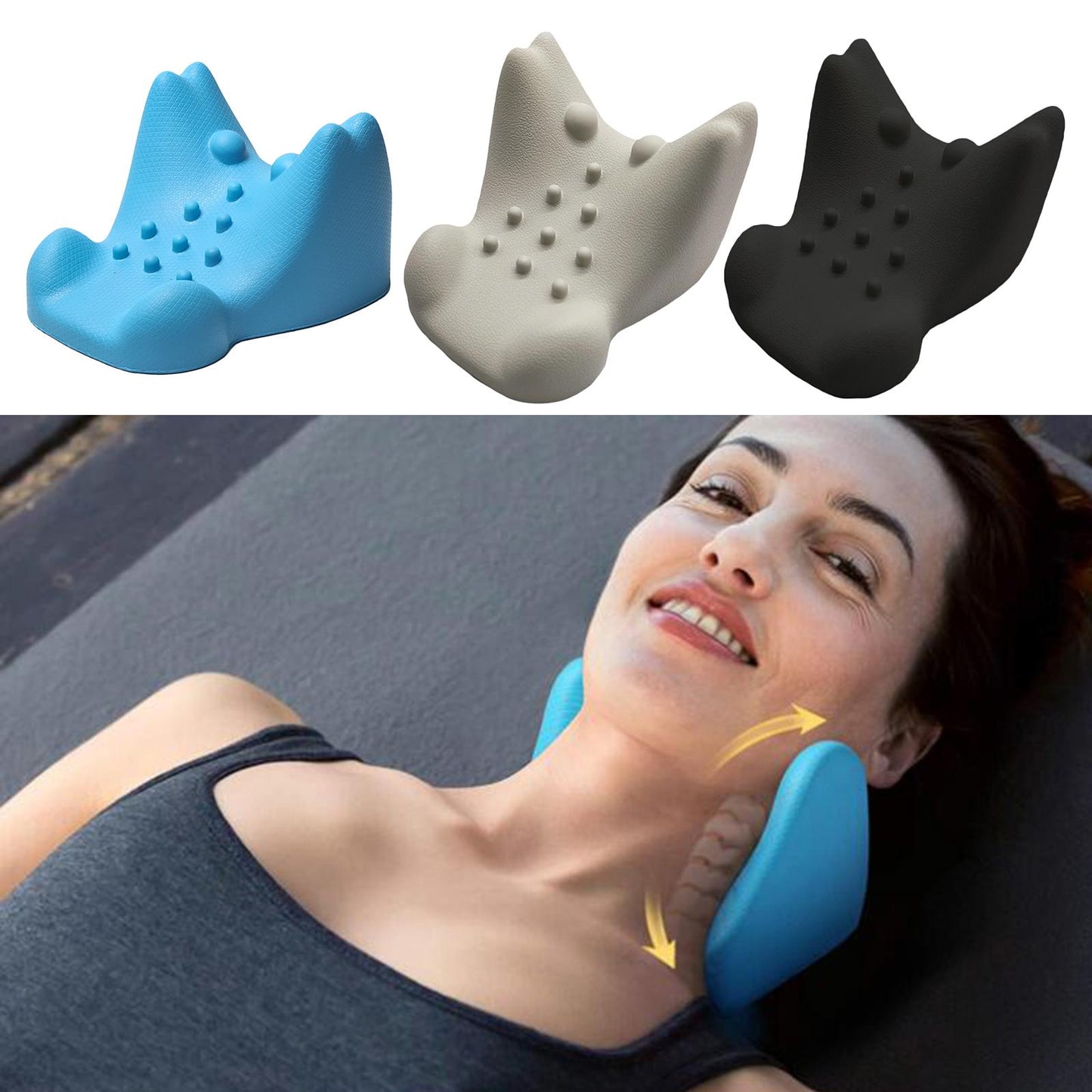 Neck Shoulder Relaxer Neck Curve Corrector for Muscle Relax White