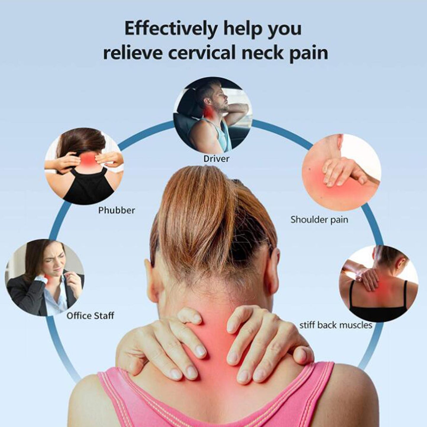 Neck Shoulder Relaxer Neck Curve Corrector for Muscle Relax Black