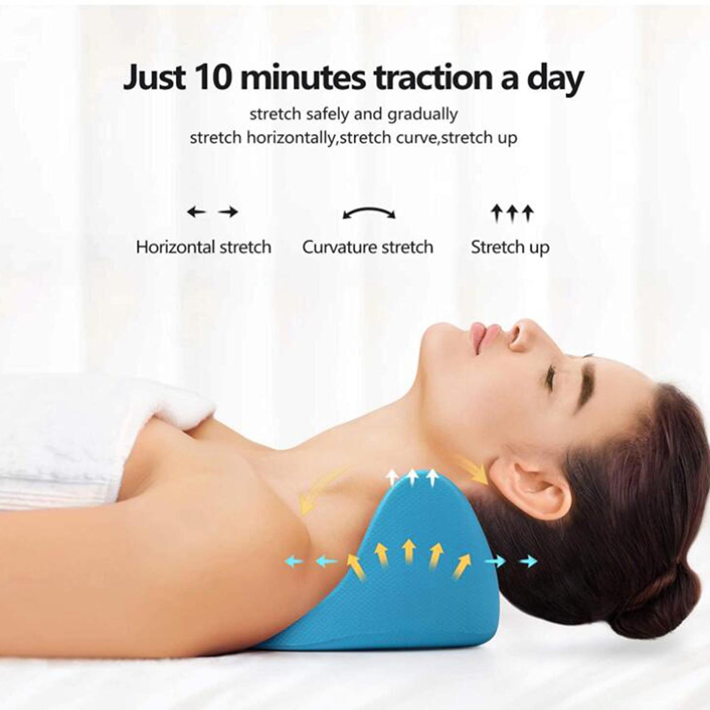 Neck Shoulder Relaxer Neck Curve Corrector for Muscle Relax Black