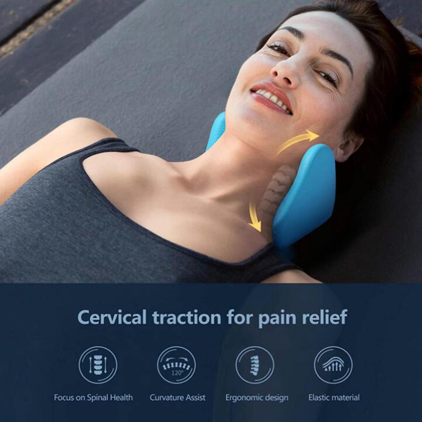 Neck Shoulder Relaxer Neck Curve Corrector for Muscle Relax Black
