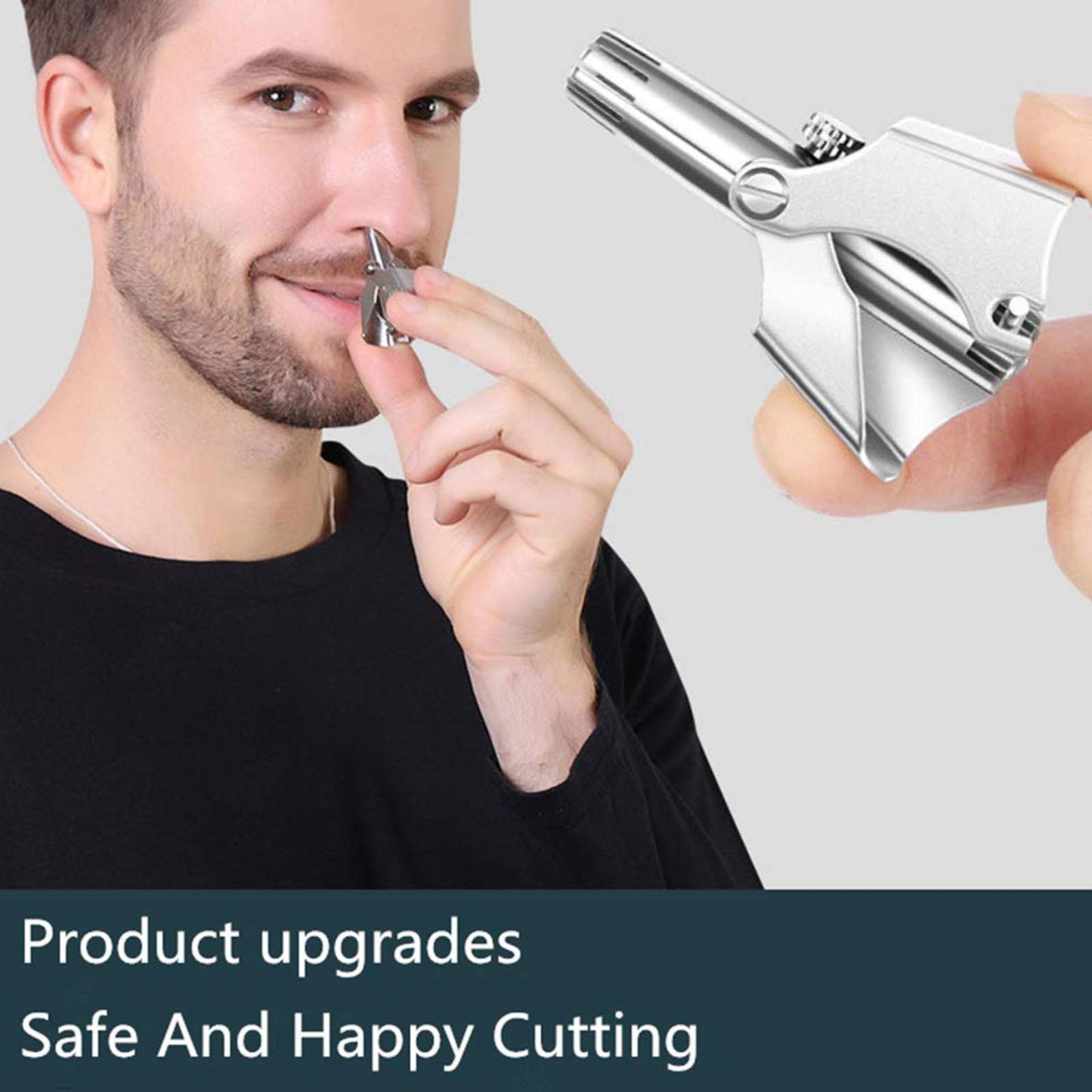 Portable Manual Nose Hair Trimmer Stainless Steel Hair Remover Nasal Shaver