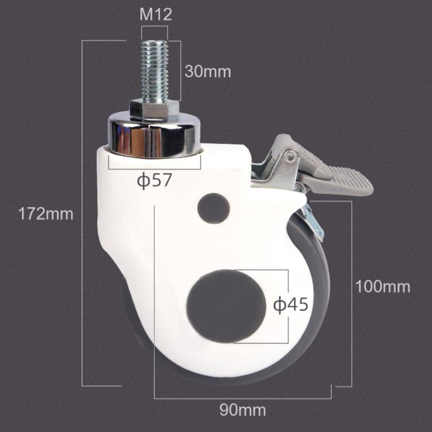 Universal Caster Wheels For Carts Furniture Trolley 4 inch without Brake