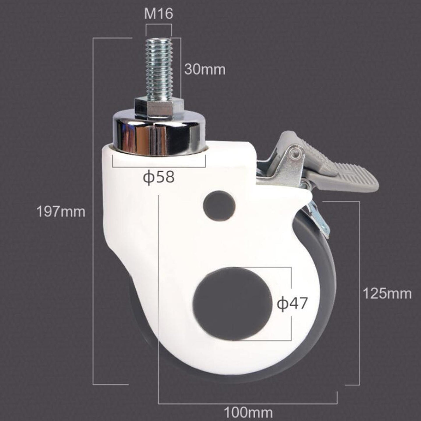 Universal Caster Wheels For Carts Furniture Trolley 5 inch without Brake
