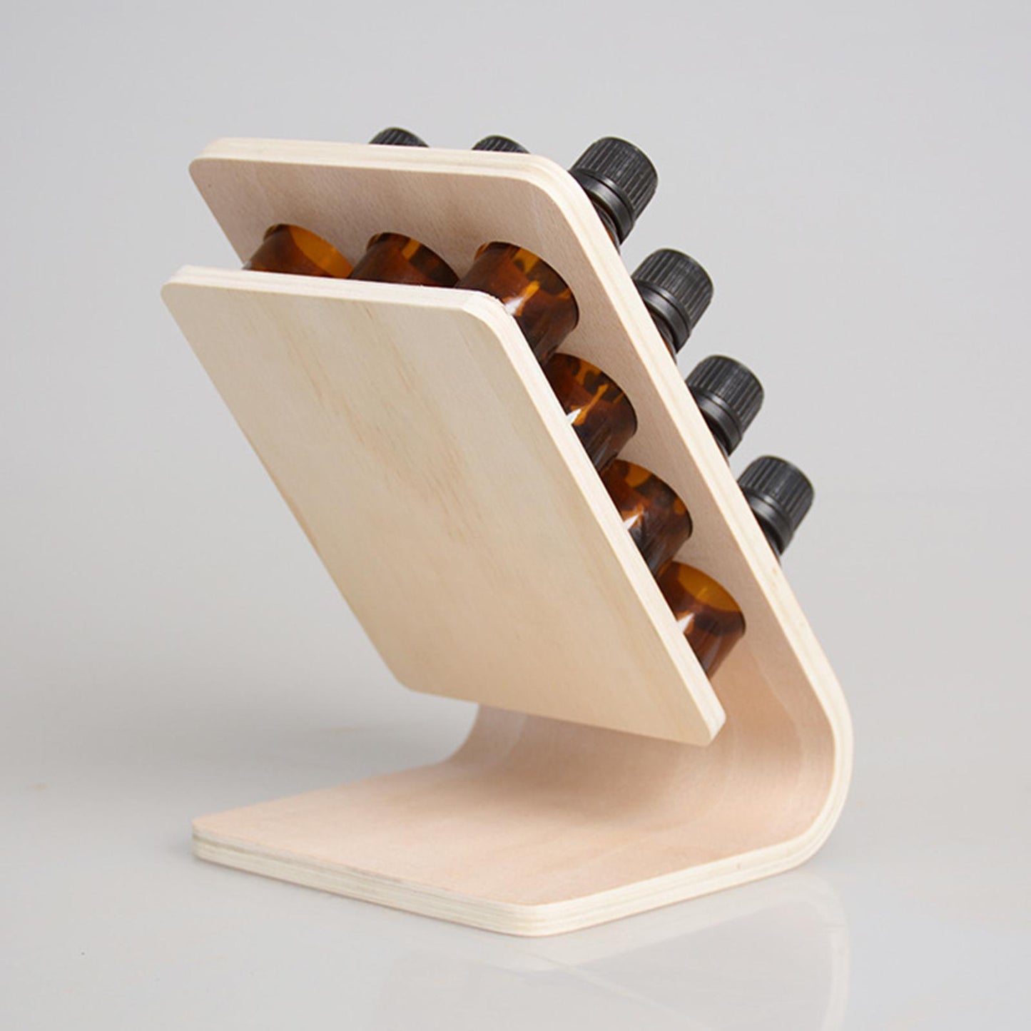 12 Slots 15ML Wooden Essential Oil Display Stand Rack Compact Multiple Usage