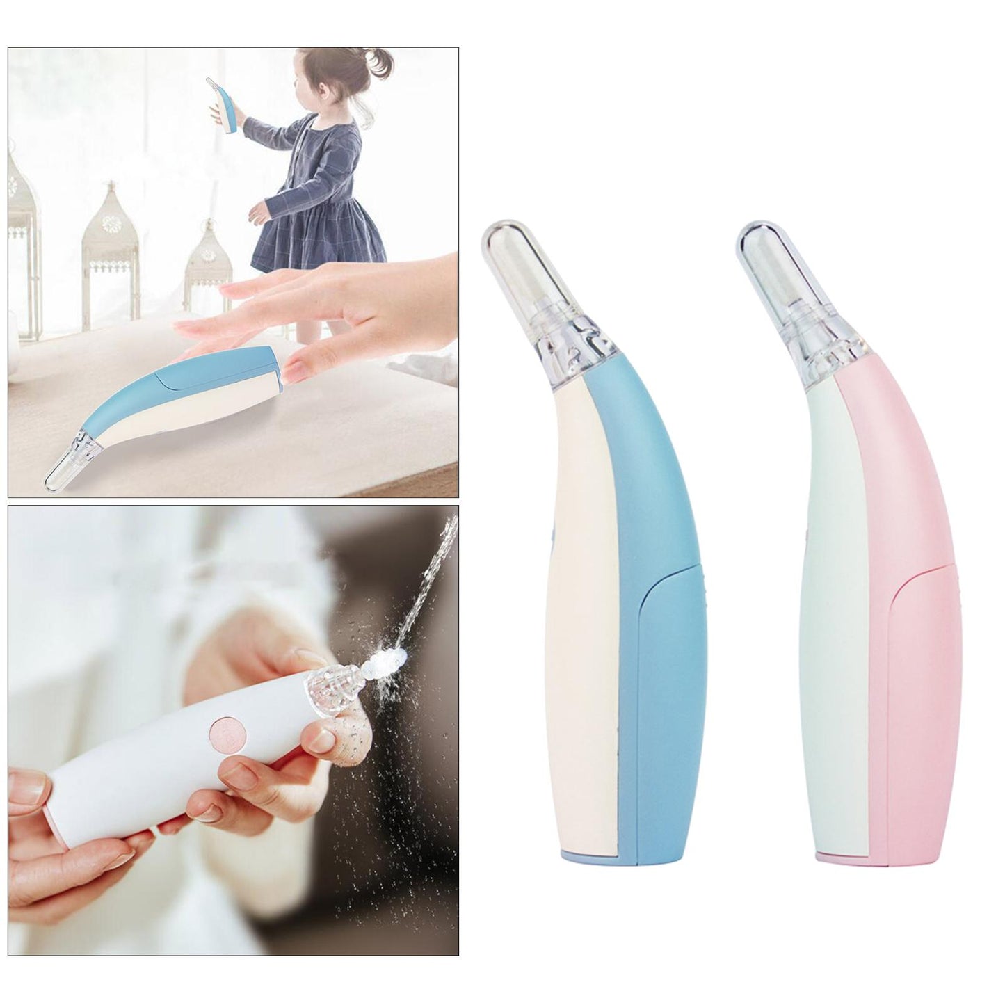 Kid's Electric Ear Wax Remover Earwax Cleaner Set Removal Tool Painless Blue
