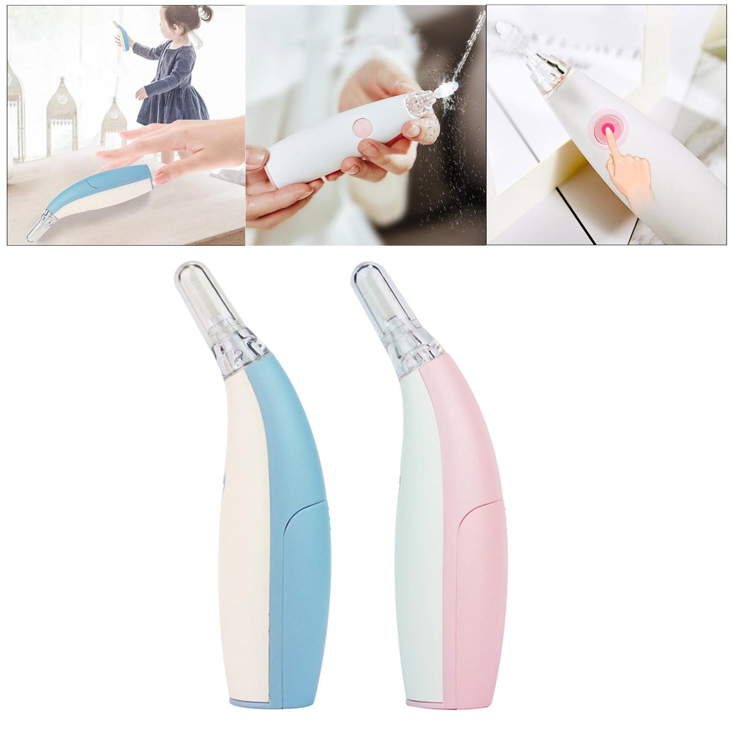 Kid's Electric Ear Wax Remover Earwax Cleaner Set Removal Tool Painless Blue