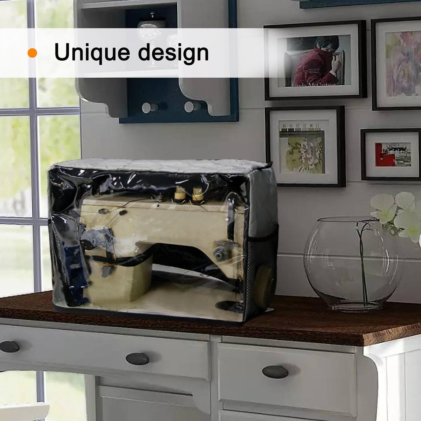 Sewing Machine Cover Protective Dustproof Waterproof Portable Grey