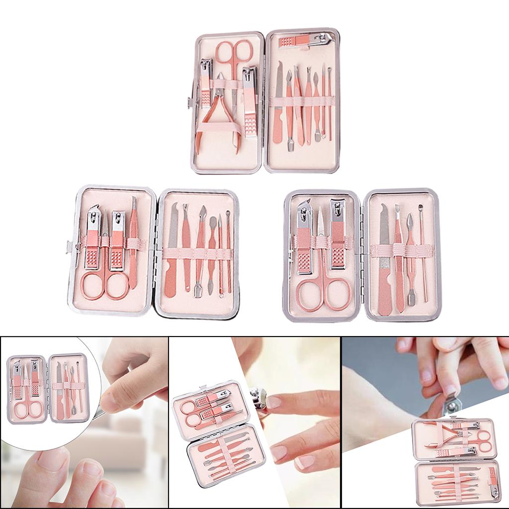 Nail Clipper Set Stainless Steel Pedicure Cuticle for Women and Men Portable 7 Pieces Set