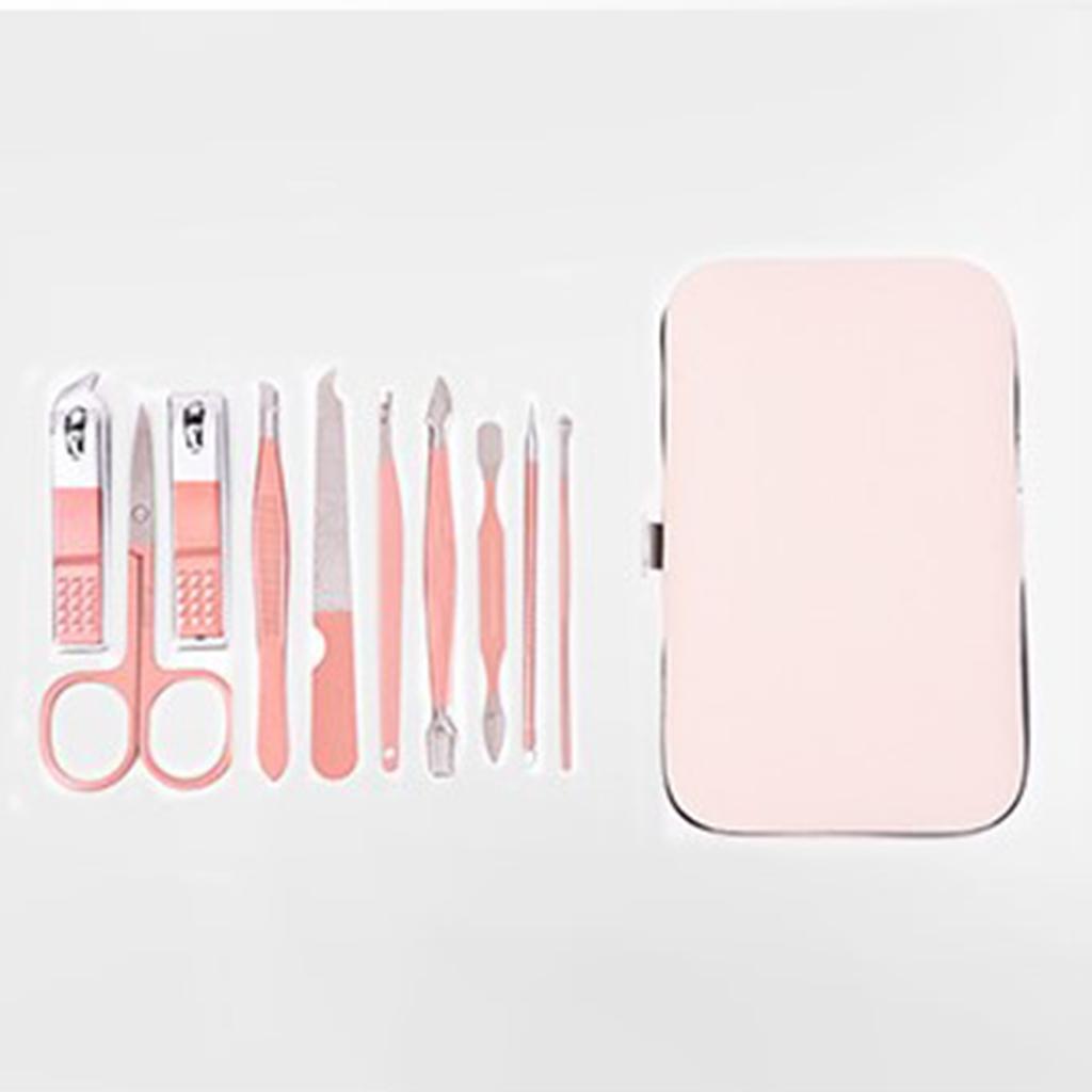 Nail Clipper Set Stainless Steel Pedicure Cuticle for Women and Men Portable 10 Pieces Set
