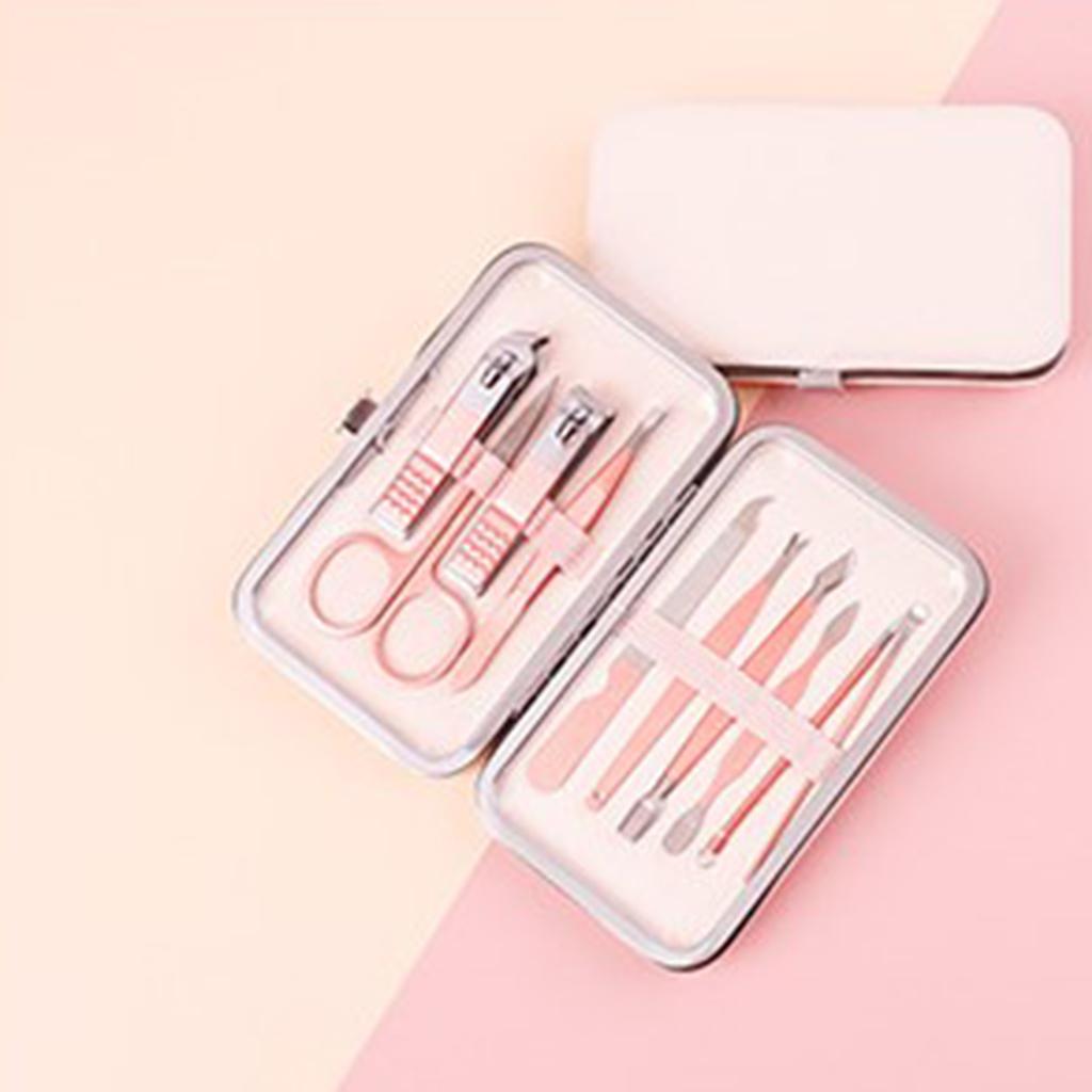 Nail Clipper Set Stainless Steel Pedicure Cuticle for Women and Men Portable 10 Pieces Set
