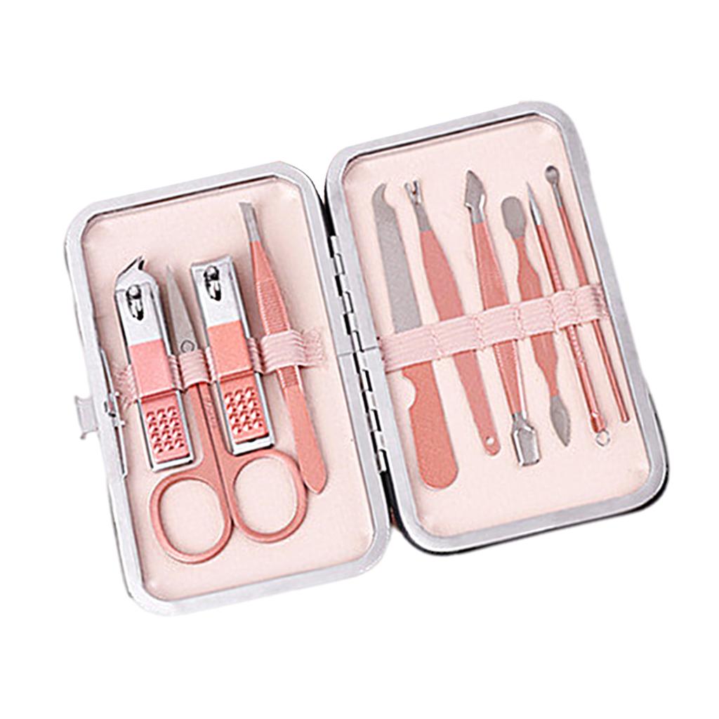 Nail Clipper Set Stainless Steel Pedicure Cuticle for Women and Men Portable 10 Pieces Set