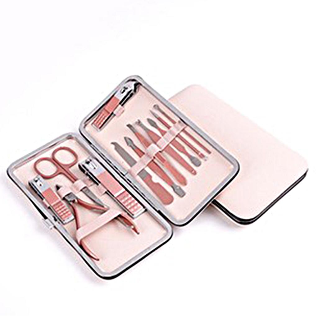Nail Clipper Set Stainless Steel Pedicure Cuticle for Women and Men Portable 12 Pieces Set