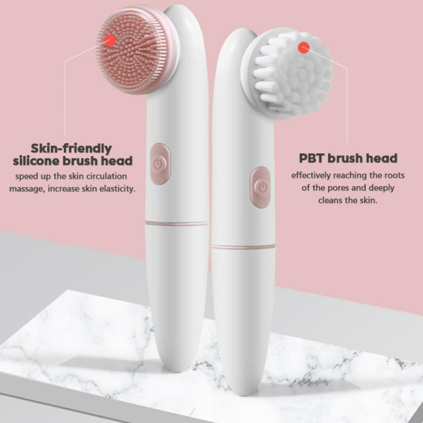 2 in 1 Electric Facial Cleansing Brush Pore Oil with Soft Head Massaging
