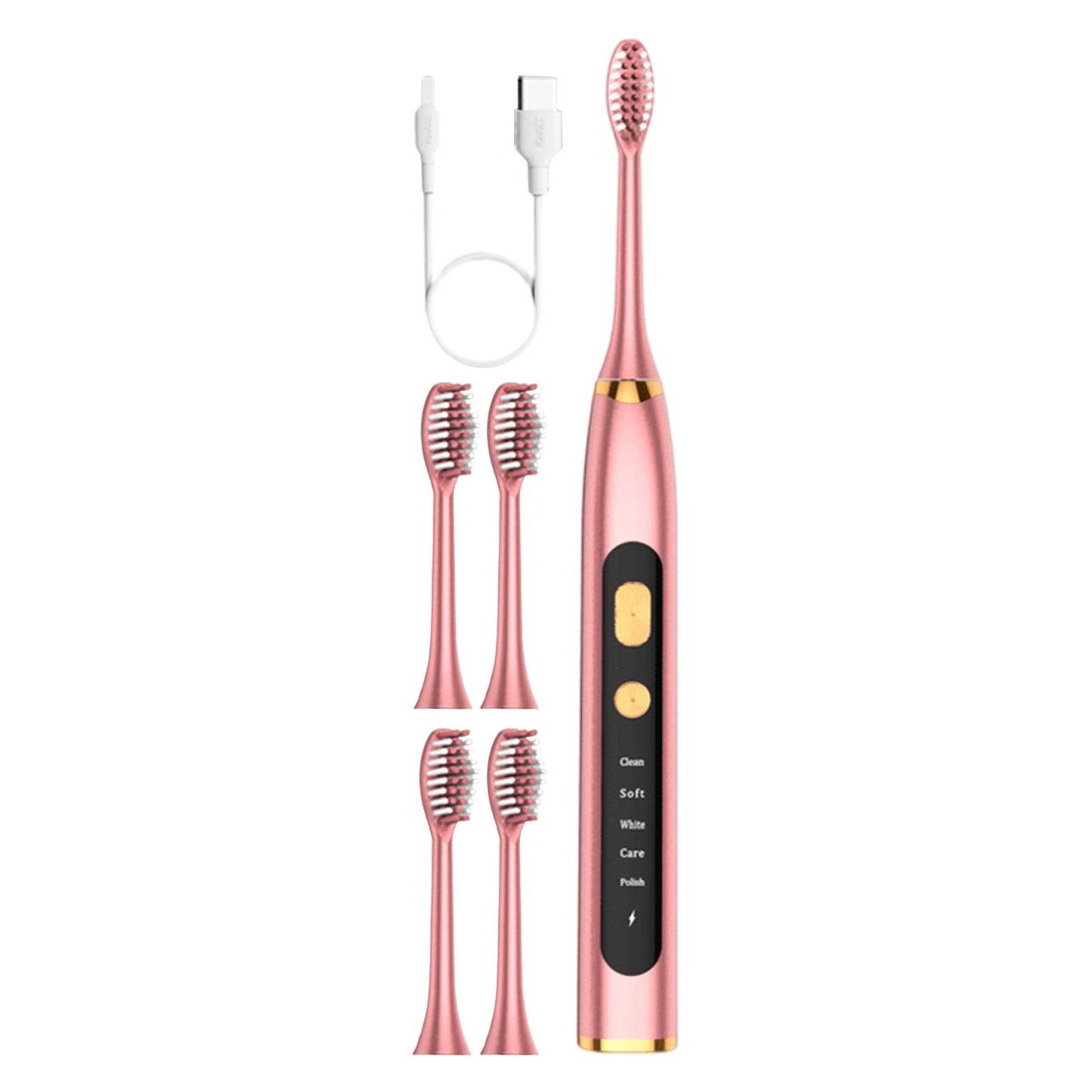 Electric Toothbrush 5 Modes 15 Day Using Time for Kids Rechargeable Pink