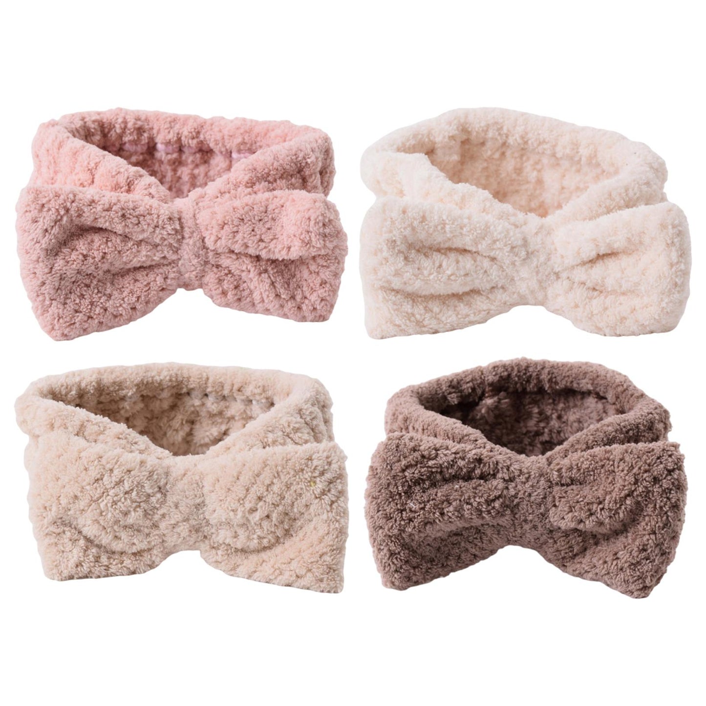 SPA Headband Coral Fleece Head Wraps Soft for Facial Wash Women Dark Brown