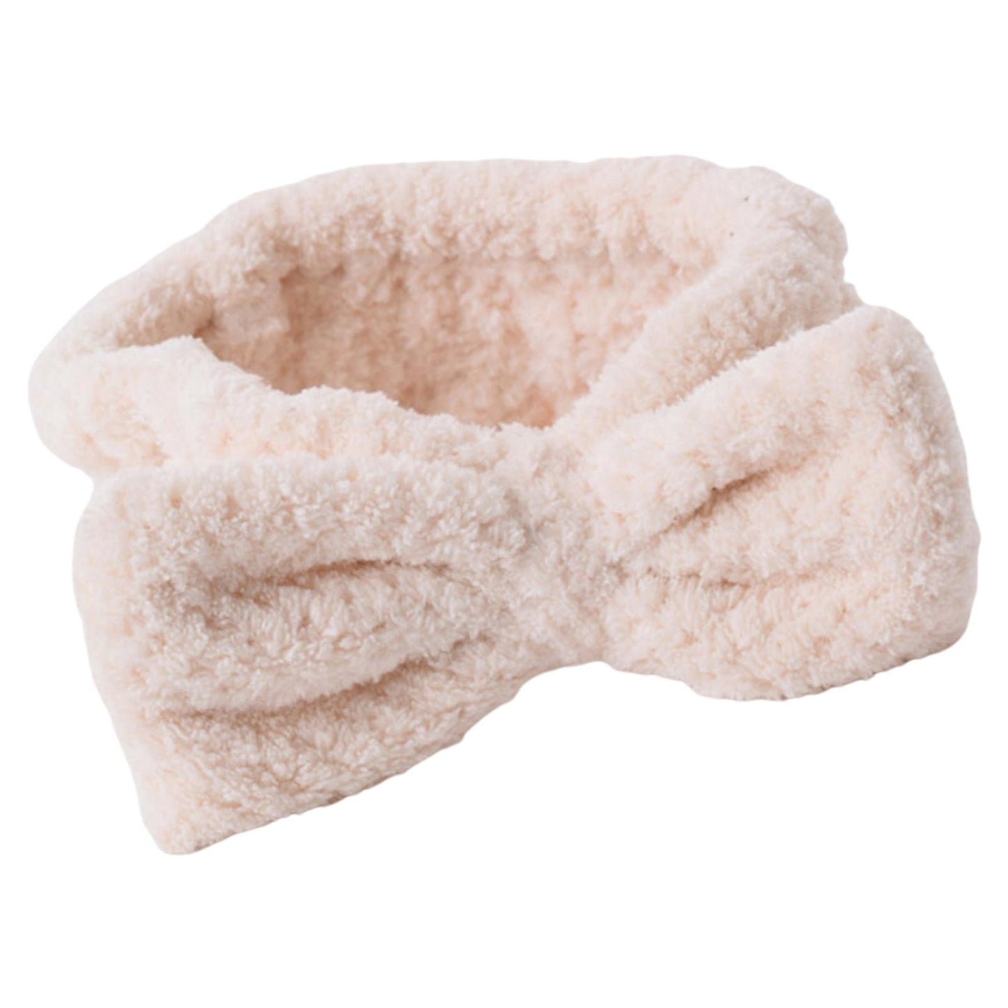 SPA Headband Coral Fleece Head Wraps Soft for Facial Wash Women Beige